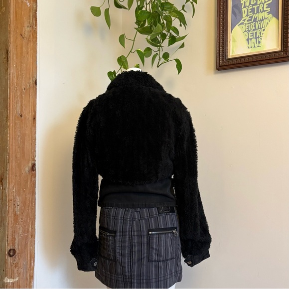 Y2K Foxy Jeans faux fur cropped jacket ( S-XS) - Picture 2 of 4